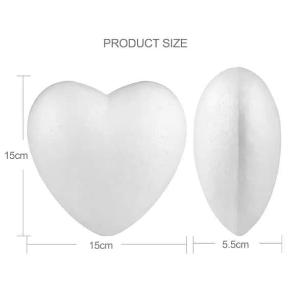 Forme de coeur en polystyrène 10 cm