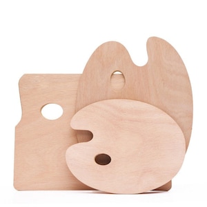 Elliptical Wood Painting Palette - Oil Paint, Gouache, Acrylic, etc - Art Supplies