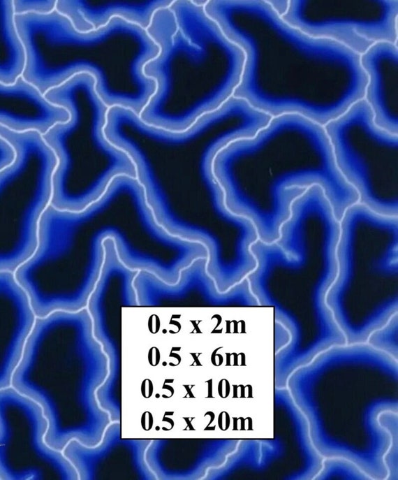 Hydrographic Water Transfer Film - Hydrographic dipping - Water Dipping Film - Hydro Dipping Print Blue Lightning