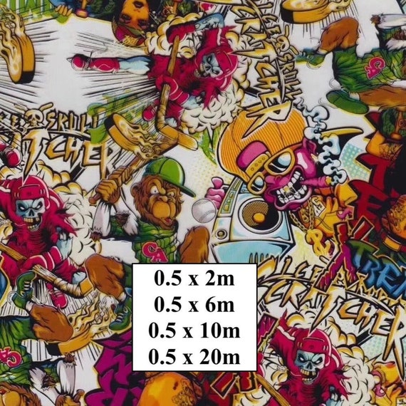 Hydrographic Water Transfer Film - Hydrographic dipping - Water Dipping Film - Hydro Dipping Print Cartoon
