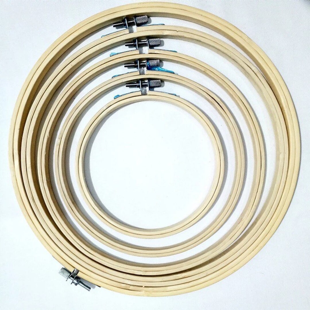 Ronde bamboe borduurring, 3 stuks verstelbare borduurringen, mini- en grote maten, cirkelvormige kruissteekkring voor doe-het-zelf handwerk, borduurframe en accessoires voor handig naaien