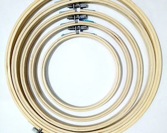 Bambus Stickrahmen & Kreuzstich Ring - 7 Größen 10 bis 26cm (4 bis 10 Zoll) - Runder Holzrahmen