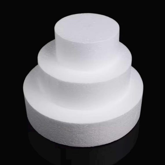 White Styrofoam Round Cake Dummy 4-8 Inch - Polystyrene Foam Shapes - Cake Making