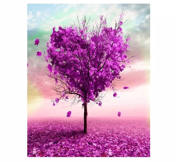 Paint by Numbers Kit - DIY Painting Kit - Gift Idea - Love Tree - 3 Sizes