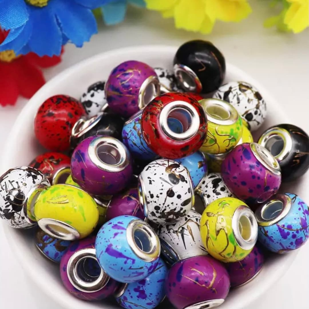 5mm Hole Round Glass Beads 10 Pack Large Hole Bead for Macrame 16mm Diameter 7 Colour Options Etsy
