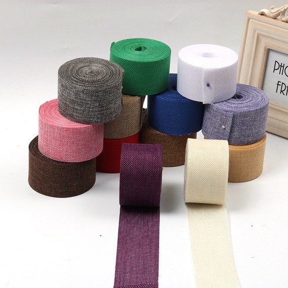 Coloured Burlap Craft Ribbon - Party Decorating - Hat Making Supply - Vintage DIY Decor
