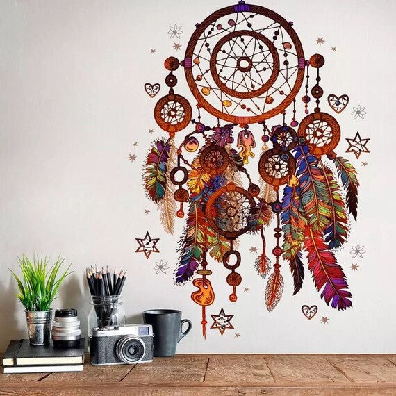 Traumfänger Mit Pfeil Wandtattoo – Abnehmbar, PVC, 67x42 Cm, Weiß, Für Schlafzimmer & Wohnzimmer-Deko