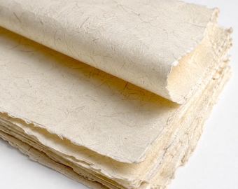 Mulberry Paper 10 Sheets, Large Handmade Paper, Natural Calligraphy & Wrapping Paper, Rough Edge Art Sheets 34x68 34x136cm