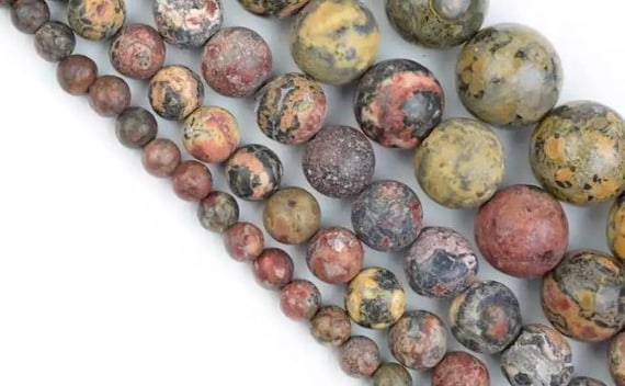 Leopard Skin Stone Beads - Round Natural Stone - 4, 6, 8, 10mm