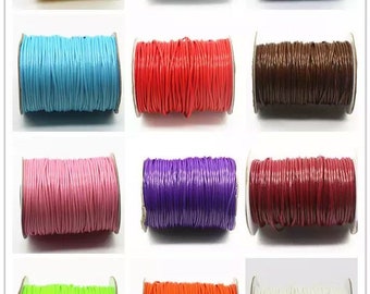 2mm Waxed Jewellery Cord - Craft String 100yd (91m) - 18 Colours