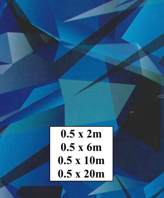 Hydrographic Water Transfer Film - Hydrographic dipping - Water Dipping Film - Hydro Dipping Print Blue Geometric
