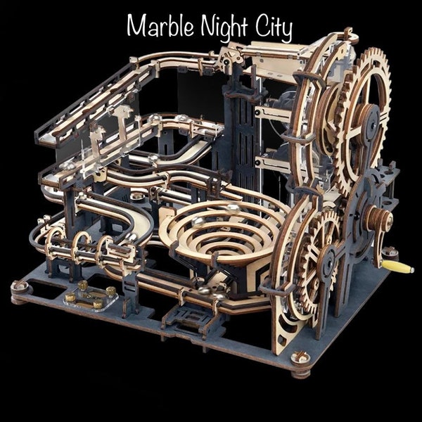 3D Wooden Puzzle, Marble Run Set, DIY Model Building Assembly Kits Assembly