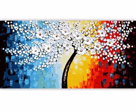Paint by Numbers Kit - DIY Painting Kit - Gift Idea - Orange Blossoms - 3 Sizes