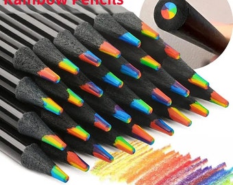 7 Colours Gradient  Rainbow Pencil - Drawing Crayons - Kids Gift Coloured Pencils