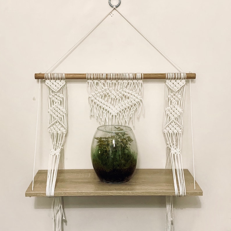 DIY Macrame Hanging Shelf Pattern Shabby Chic Cottage House Etsy