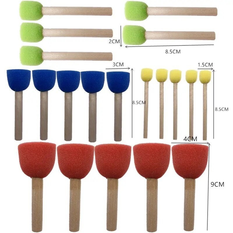 Foam Paint Brush Set, 8 Brushes in 4 Sizes, 1 Inch, 2 Inch, 3 Inch, and 4  Inch 