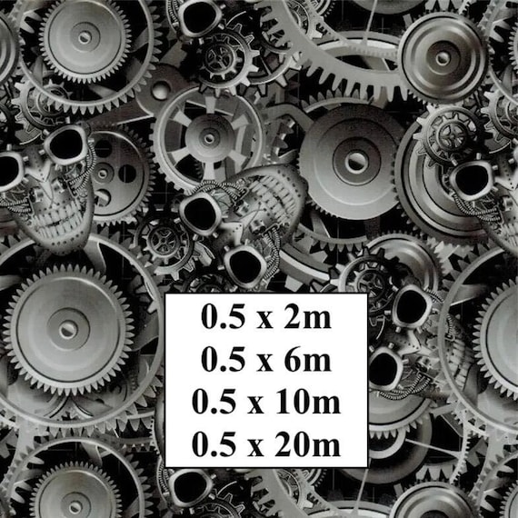 Hydrographic Water Transfer Film - Hydrographic dipping - Water Dipping Film - Hydro Dipping Print Skulls & Cog Wheels