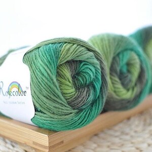 100% Merinowolle Rainbow Garn - 50g, 180m, Super Soft Strickgarn - Farbe 5