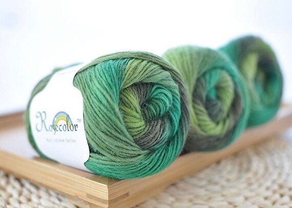 100% Merino Wool Rainbow Yarn - 50g, 180m, Super Soft Knitting Yarn - Colour 5