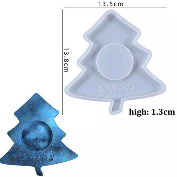 Christmas Tree Candle or Cup Tray Silicone Mould - Mould for Epoxy Resin Castings