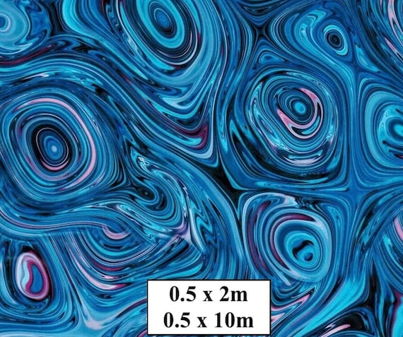 Hydrographic Water Transfer Film - Hydrographic dipping - Water Dipping Film - Hydro Dipping Print Blue Swirls