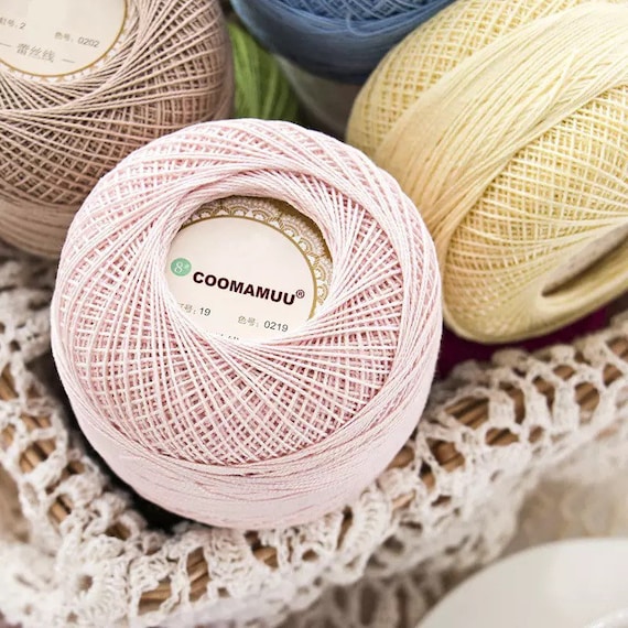 100% Cotton Crochet Yarn - Lace Yarn, 0.8mm, 50g - 20 Colours
