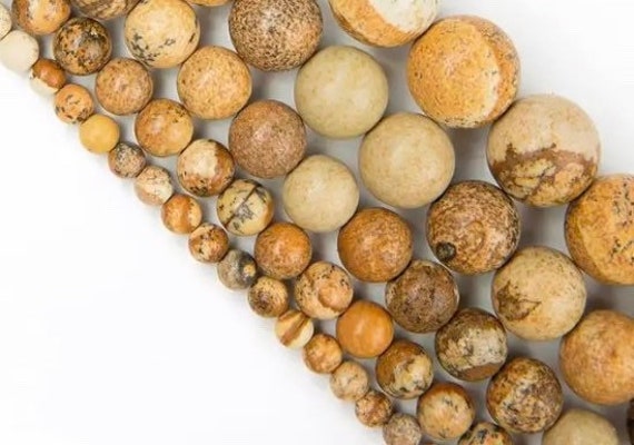 Yellow Jasper Beads - Round Natural Stone - 4, 6, 8, 10mm