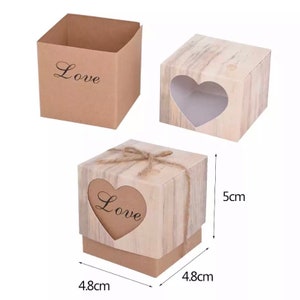 Lot de 10 coffrets cadeaux kraft - Bonbonnières - Coffret à bijoux Love - Coffret cadeau de mariage - Boîtes d'emballage
