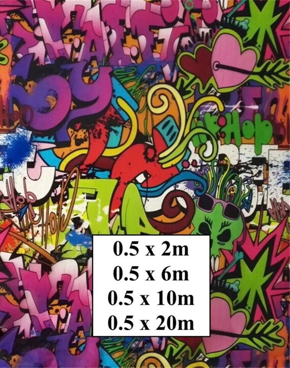 Hydrographic Water Transfer Film - Hydrographic dipping - Water Dipping Film - Hydro Dipping Print Colourful Graffitis