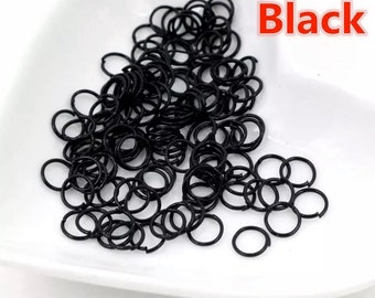 Black Jump Rings Gauge 19 - Single Loop - 200 Pack - 3, 4, 5, 6, 7, 8 or 10mm