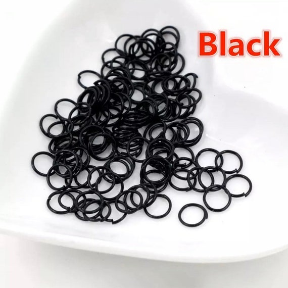 Black Jump Rings Gauge 19 - Single Loop - 200 Pack - 3, 4, 5, 6, 7, 8 or 10mm