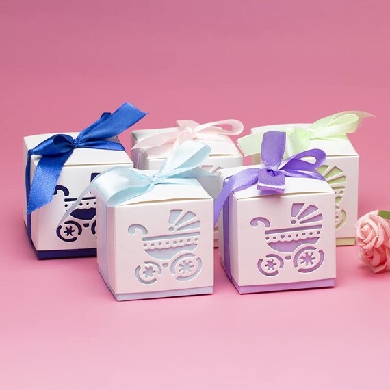 10 Pack Candy Boxes - Small Baby Gift Box - 5 Colours