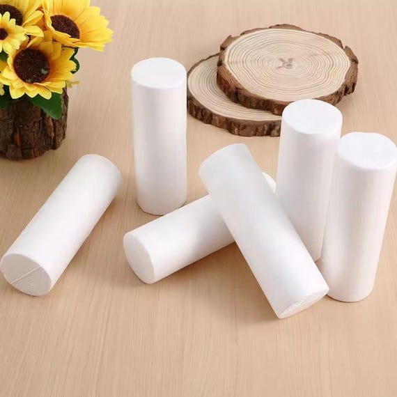 Weiße Styropor-Säule 9-12 cm - Polystyrol-Schaumstoff-Zylinder - DIY Craft