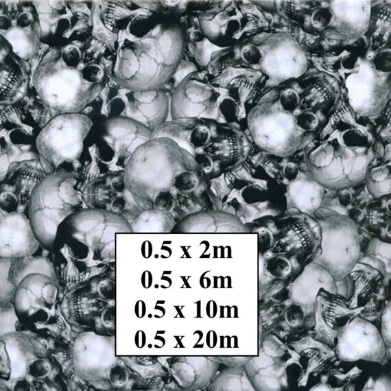 Hydrographic Water Transfer Film - Hydrographic dipping - Water Dipping Film - Hydro Dipping Print Pile Of Skulls B&W