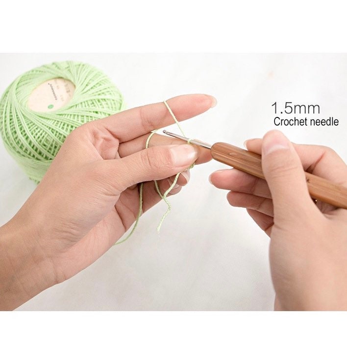  50g/Pcs 0.8mm Lace Crochet Yarn by 1.5mm Crochet Hooks,  Hand-Knitted Silk Thin Yarn for Knitting (Color : 8011)