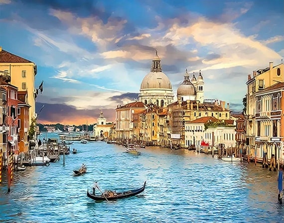 Paint by Numbers Kit - DIY Painting Kit - Gift Idea - Venice #4 - 3 Sizes