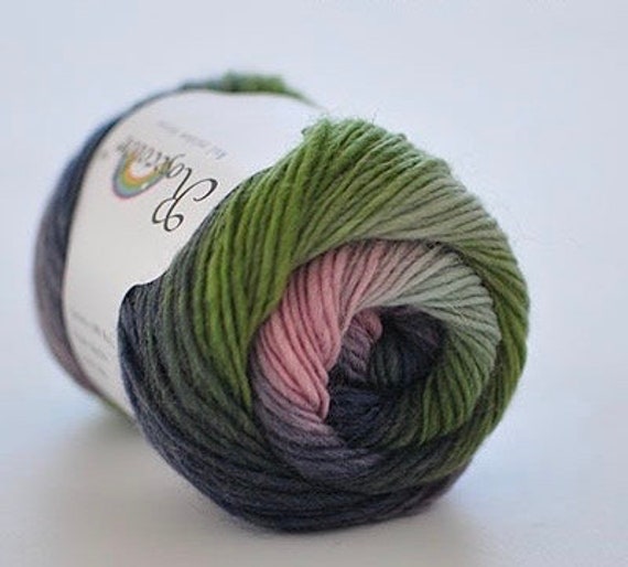 100% Merino Wool Rainbow Yarn - 50g, 180m, Super Soft Knitting Yarn - Colour 9