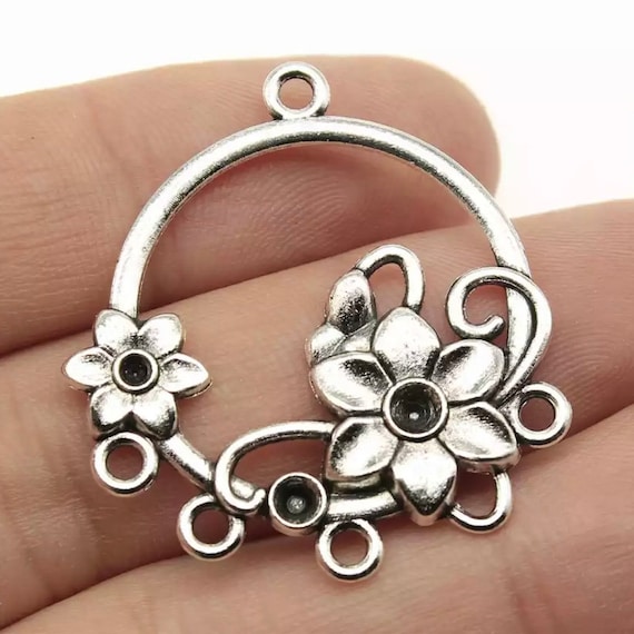 Silver Earring Connectors - Jewellery Making - 6 pack - model 3