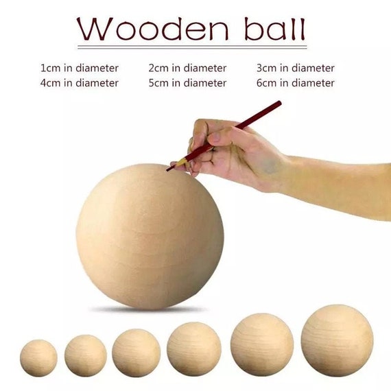 Unfinished Solid Wood Balls - Wooden Photo Prop - Natural Wood Craft Ball - Craft Supplies