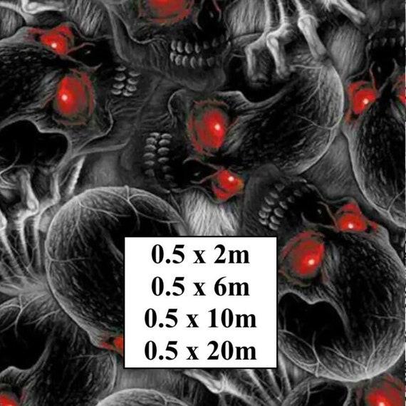 Hydrographic Water Transfer Film - Hydrographic dipping - Water Dipping Film - Hydro Dipping Print Red Eyed Skulls