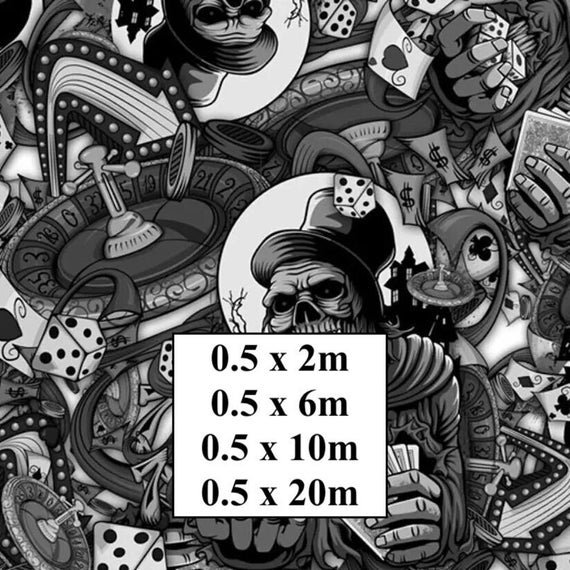 Hydrographic Water Transfer Film - Hydrographic dipping - Water Dipping Film - Hydro Dipping Print Gamble With Death