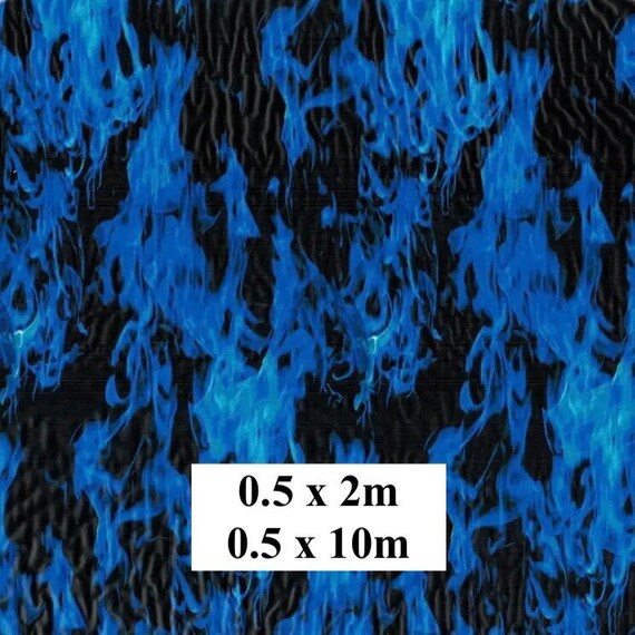 Hydrographic Water Transfer Film - Hydrographic dipping - Water Dipping Film - Hydro Dipping Print Blue Flames