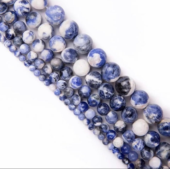 Purple Sodalite Beads - Round Natural Stone - 4, 6, 8, 10mm