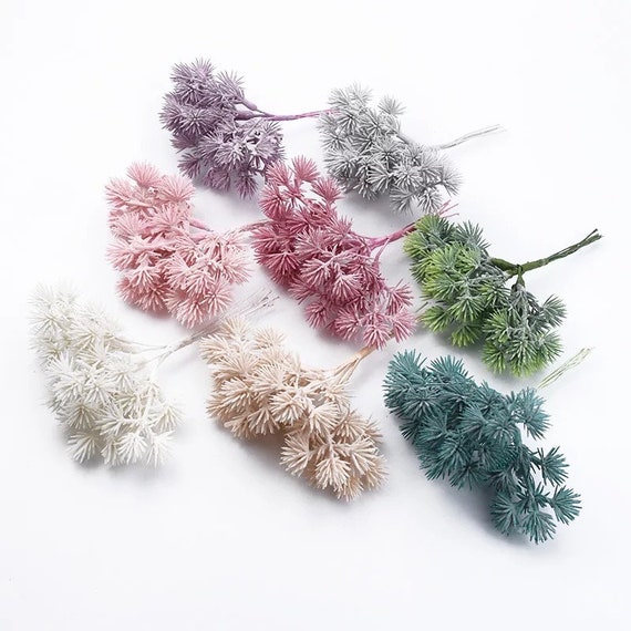 6 Pack Artificial Coloured Pine Branches - Christmas Decor - DIY Wreath