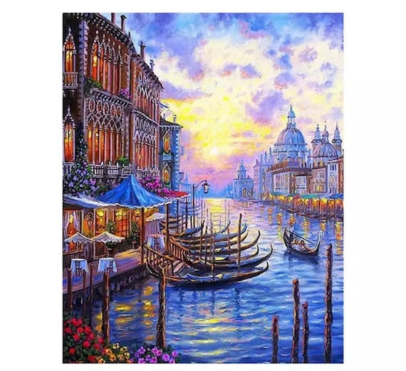 Paint by Numbers Kit - DIY Painting Kit - Gift Idea - Venice #1 - 3 Sizes