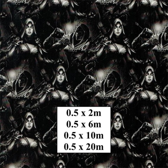 Hydrographic Water Transfer Film - Hydrographic dipping - Water Dipping Film - Hydro Dipping Print Dark Warriors