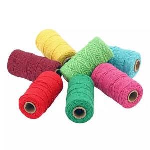 2mm Macrame Cord 100m, Coloured Cotton Craft String, 36 Colours, Soft Twisted Cord for Wall Hangings, Plant Hangers, Jewellery & Crafts image 9