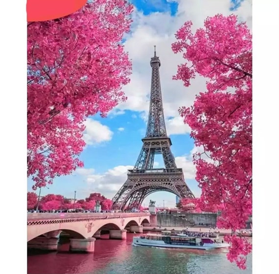 Paint by Numbers Kit - DIY Painting Kit - Gift Idea - French Landscape, Paris #2 - 3 Sizes