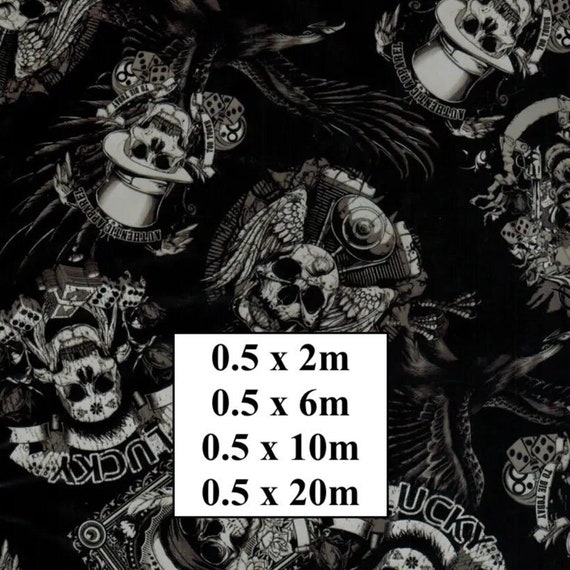 Hydrographic Water Transfer Film - Hydrographic dipping - Water Dipping Film - Hydro Dipping Print Lucky Skulls
