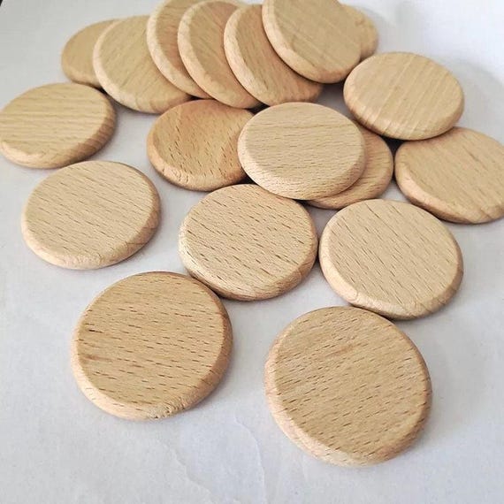 Round Unfinished Wood Discs 2.5-6cm, 20 or 10 Pack, Wooden Circles, Wood Rounds, Blank Wood Coasters for Painting & Kids Crafts